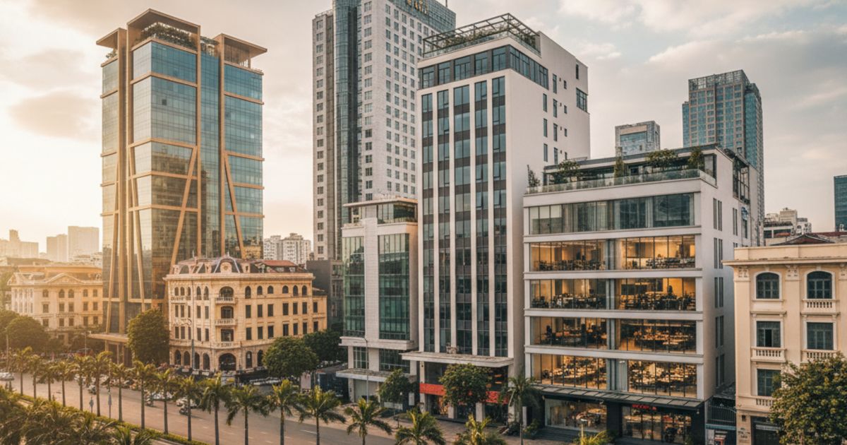Các loại hình văn phòng phổ biến đường Hàm Nghi