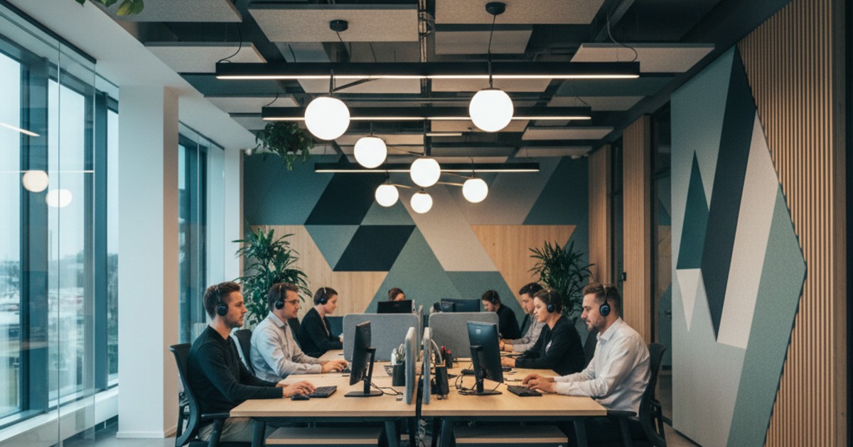 Tiêu chuẩn thiết kế văn phòng về ánh sáng và âm thanh