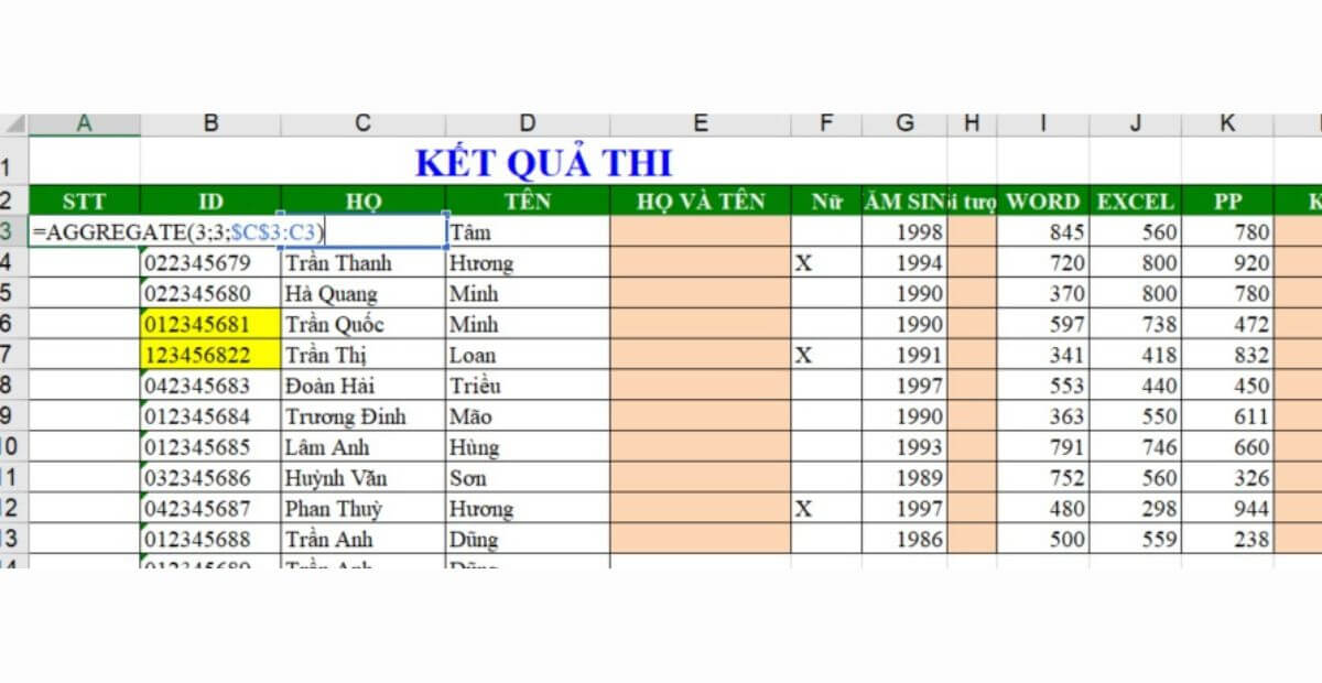 Sử dụng các hàm excel nâng cao cho dân văn phòng