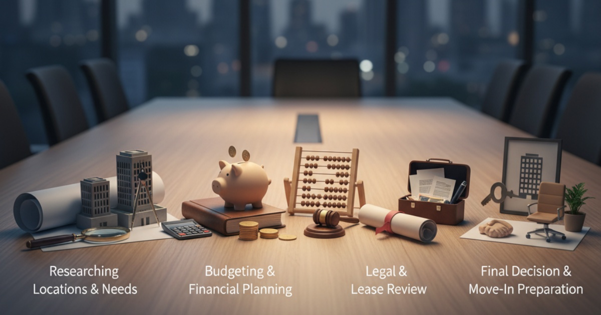 Các bước cần chuẩn bị trước khi thuê mặt bằng văn phòng