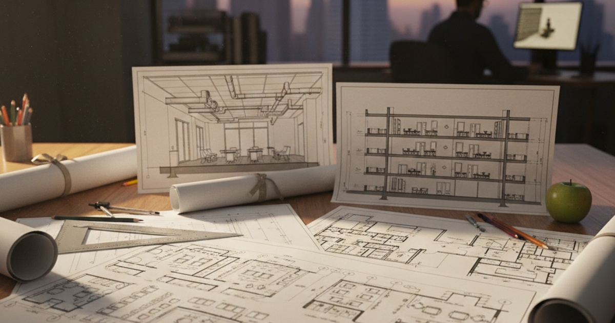 Các loại bản vẽ văn phòng làm việc phổ biến hiện nay