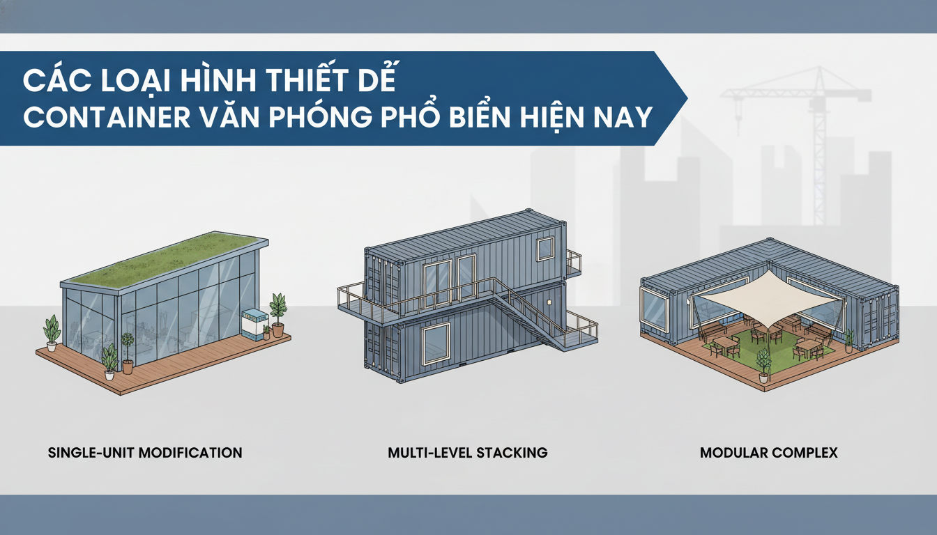 Các loại hình thiết kế container văn phòng phổ biến hiện nay