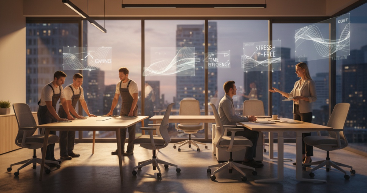 Lợi ích khi lựa chọn dịch vụ thi công bàn ghế văn phòng trọn gói