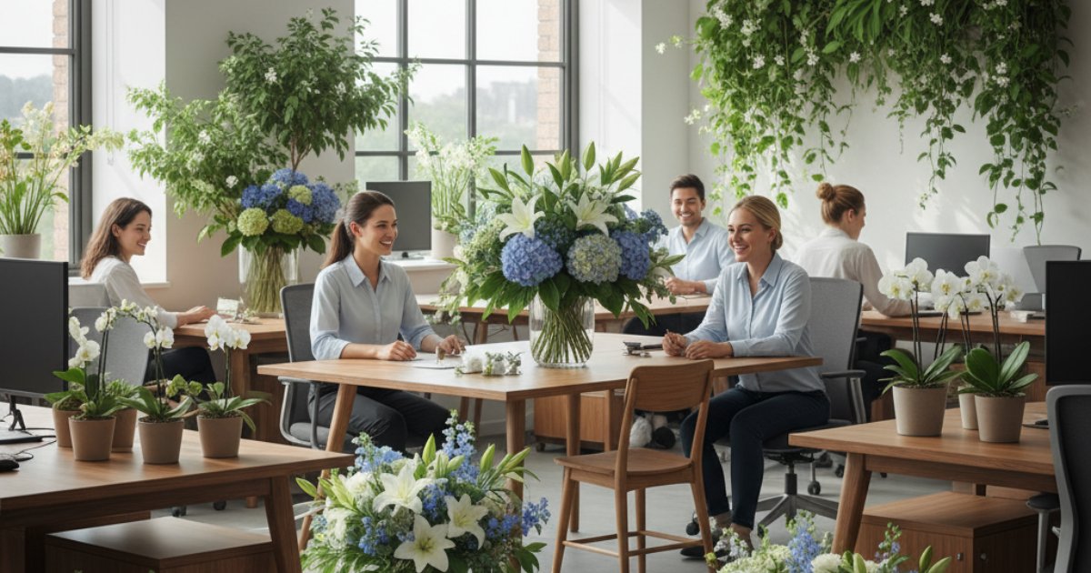 Lợi ích tuyệt vời khi sử dụng hoa trang trí văn phòng tại nơi làm việc