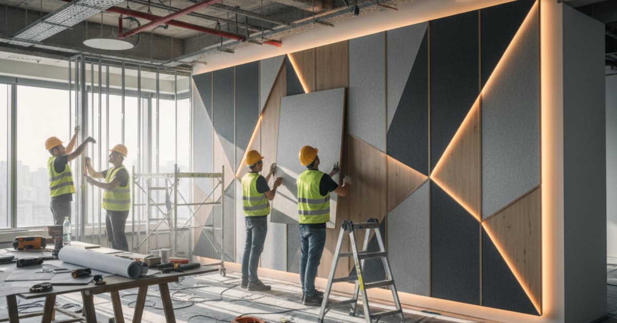 Quy trình thi công vách trang trí văn phòng tiêu chuẩn