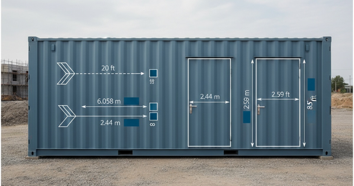 Thông số chi tiết kích thước container văn phòng 20 feet thông dụng